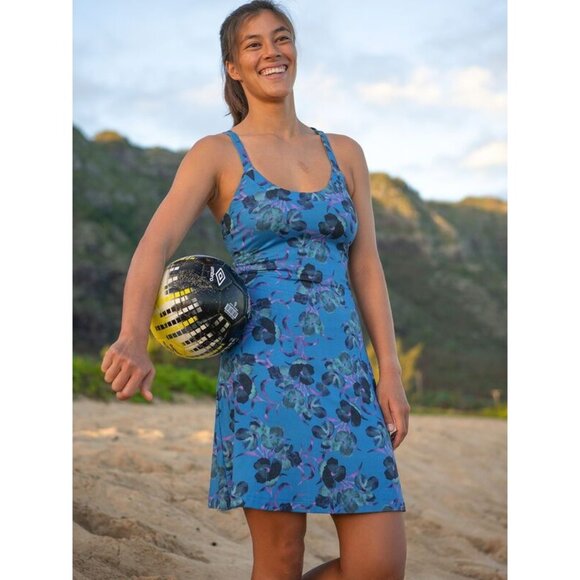Title Nine Yes Convertible Dress Womens Size M Shelf Bra Athleisure Outdoor Blue - Picture 1 of 10